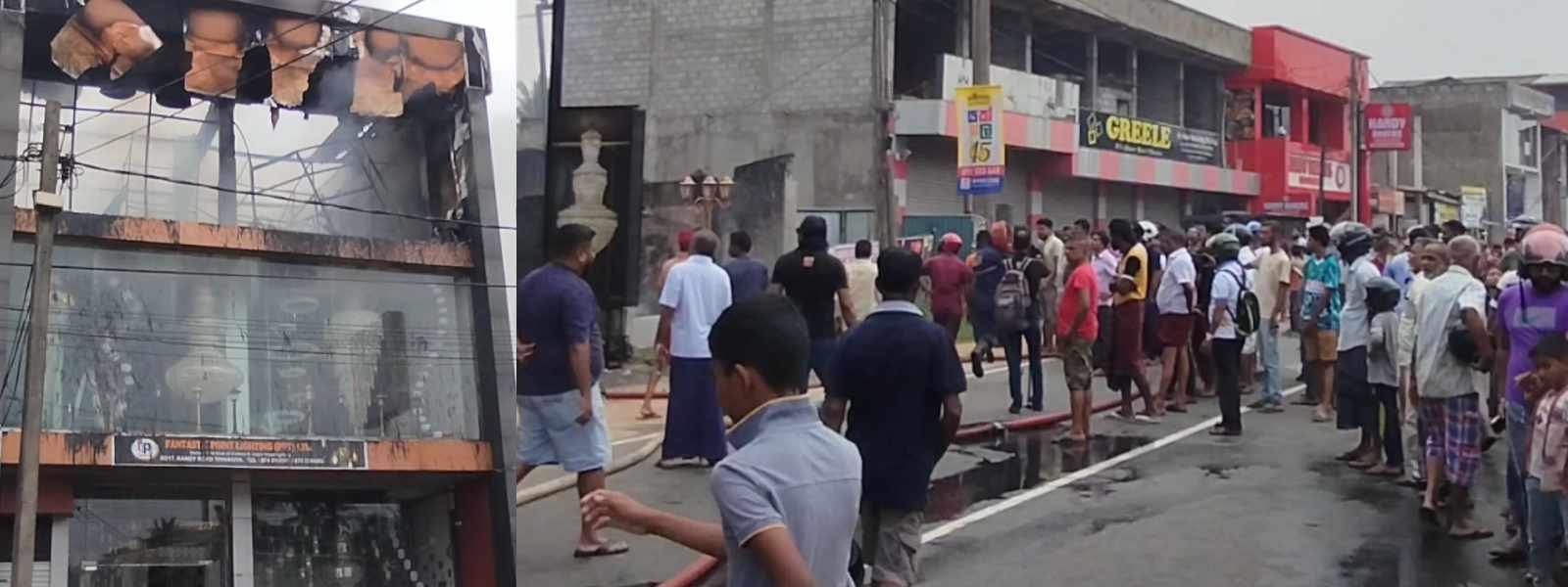 வர்த்தக நிலையத்தில் பரவிய தீ